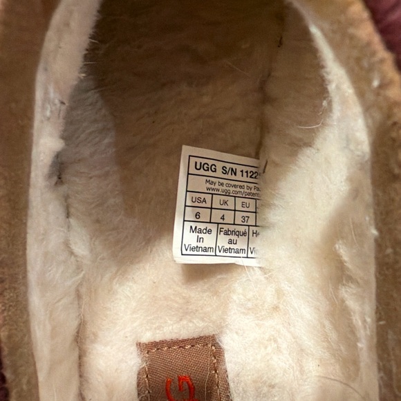 UGG Tasman Slippers Chestnut Suede Red Trim Lined Slip On Women 6 - Picture 4 of 6